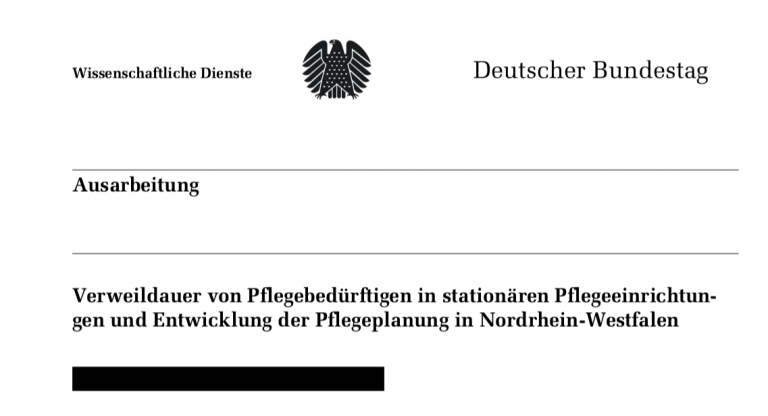 Verweildauer von Pflegebedürftigen in stationären Pflegeeinrichtungen