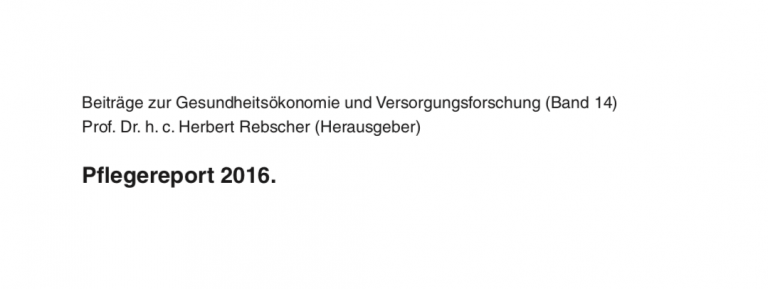 Pflegereport 2016